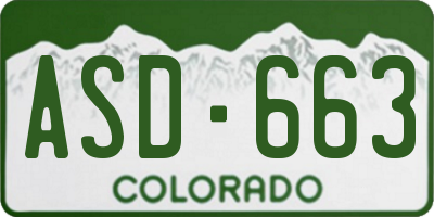 CO license plate ASD663