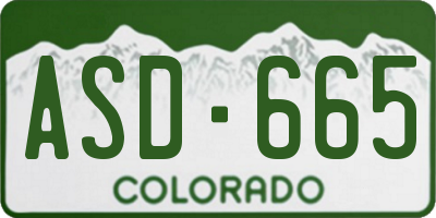 CO license plate ASD665