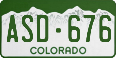 CO license plate ASD676