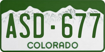 CO license plate ASD677