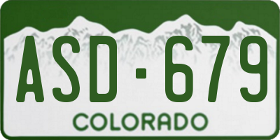 CO license plate ASD679