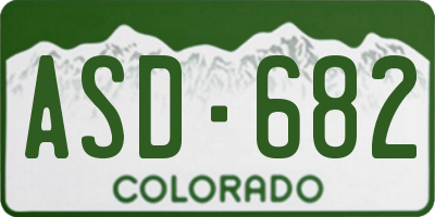 CO license plate ASD682