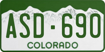 CO license plate ASD690