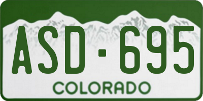 CO license plate ASD695