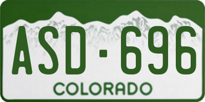 CO license plate ASD696