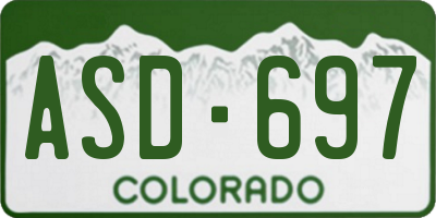 CO license plate ASD697