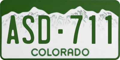 CO license plate ASD711