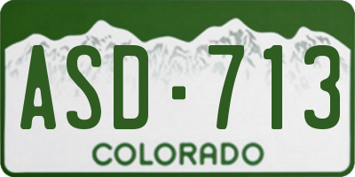 CO license plate ASD713