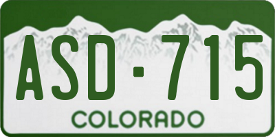 CO license plate ASD715
