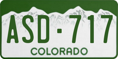 CO license plate ASD717