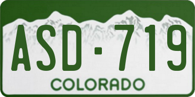 CO license plate ASD719