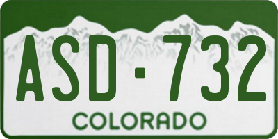 CO license plate ASD732