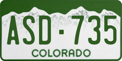 CO license plate ASD735