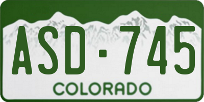 CO license plate ASD745
