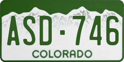 CO license plate ASD746