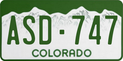 CO license plate ASD747