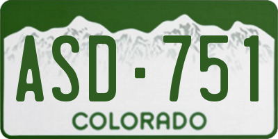 CO license plate ASD751