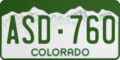 CO license plate ASD760