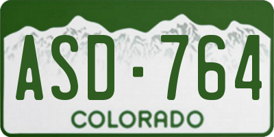 CO license plate ASD764