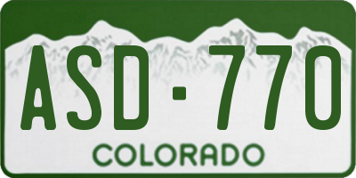 CO license plate ASD770