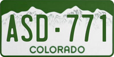 CO license plate ASD771