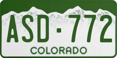 CO license plate ASD772