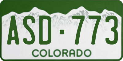 CO license plate ASD773