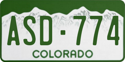 CO license plate ASD774