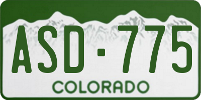 CO license plate ASD775