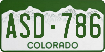 CO license plate ASD786