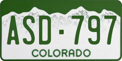CO license plate ASD797