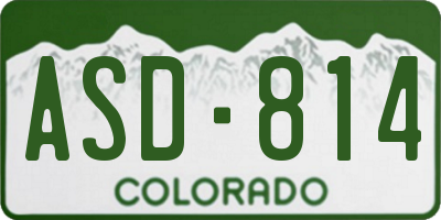 CO license plate ASD814