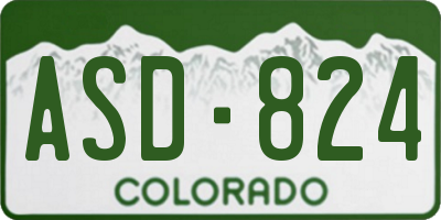 CO license plate ASD824