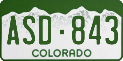 CO license plate ASD843