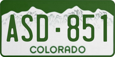 CO license plate ASD851