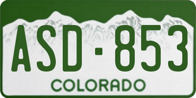 CO license plate ASD853