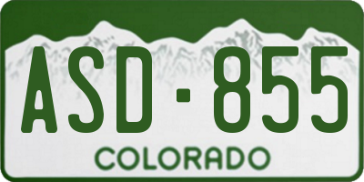 CO license plate ASD855