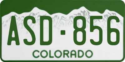CO license plate ASD856