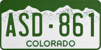 CO license plate ASD861