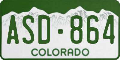 CO license plate ASD864