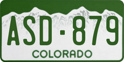 CO license plate ASD879