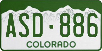 CO license plate ASD886