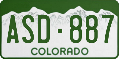 CO license plate ASD887