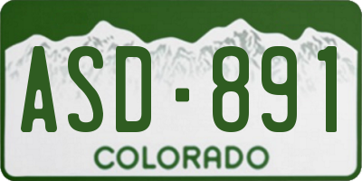 CO license plate ASD891