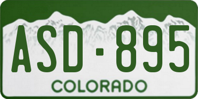 CO license plate ASD895