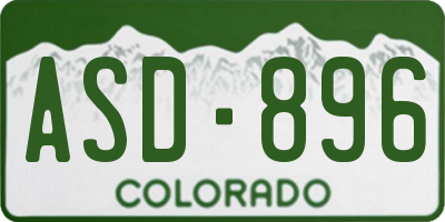 CO license plate ASD896