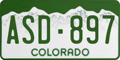 CO license plate ASD897