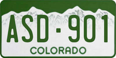CO license plate ASD901