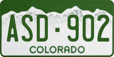 CO license plate ASD902