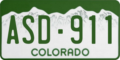 CO license plate ASD911